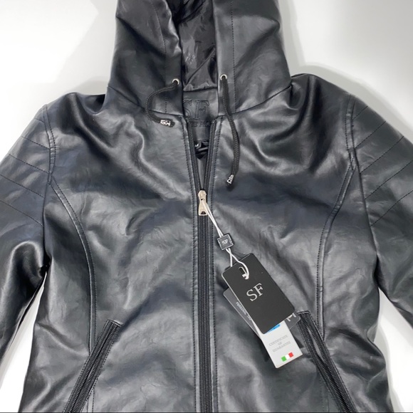 BRAND NEW REAL BLACK LEATHER JACKET MADE IN ITALY - Picture 7 of 8